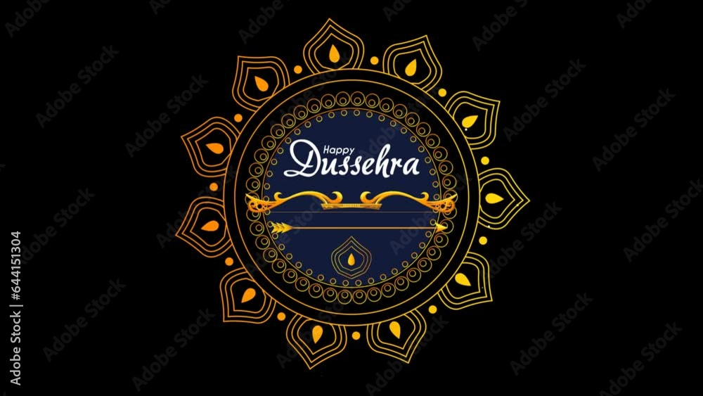 Dussehra Wish Animation Alpha Channel Background