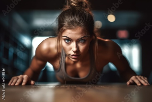 shot of a young woman ready to do some push ups