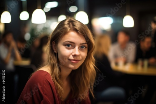 portrait of a young woman at a speed dating event