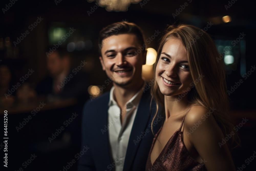 portrait of a happy young man with his date at an events venue