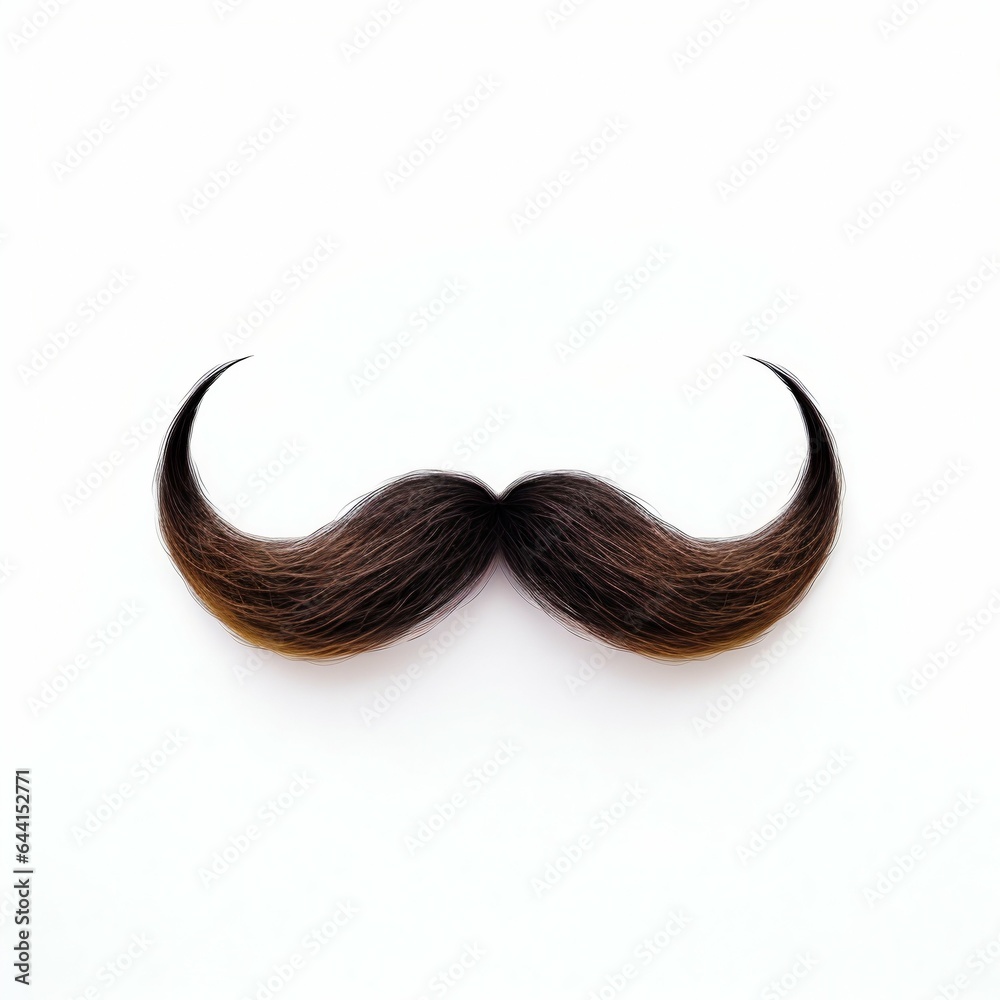 Moustache Isolated on White. Generative ai Moustache Isolated on White. Generative ai