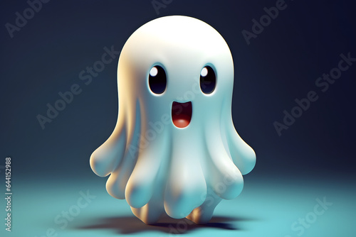 Wallpaper Mural 3d cute ghost Made with Generative AI Torontodigital.ca