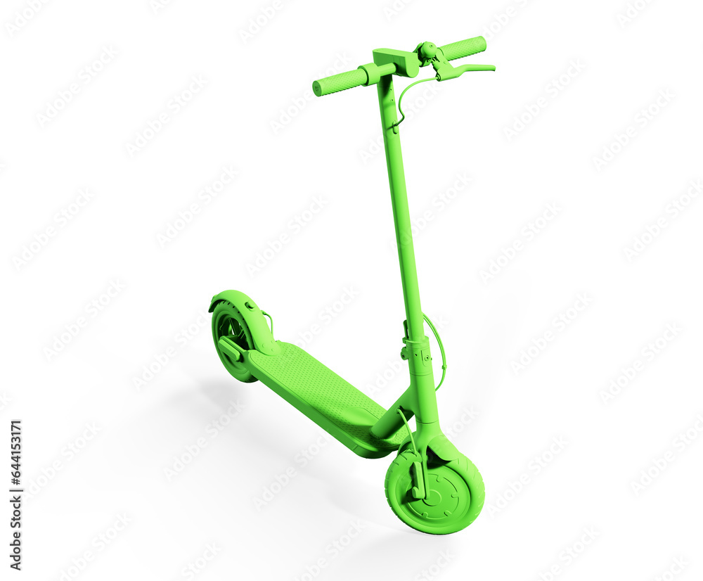 Black Electric scooter 3d render on white background Black Electric scooter 3d render on white background