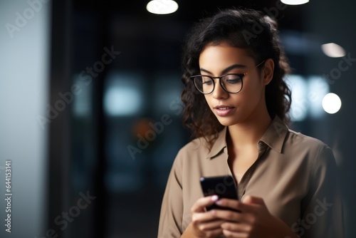 shot of a young entrepreneur using her smartphone in the office