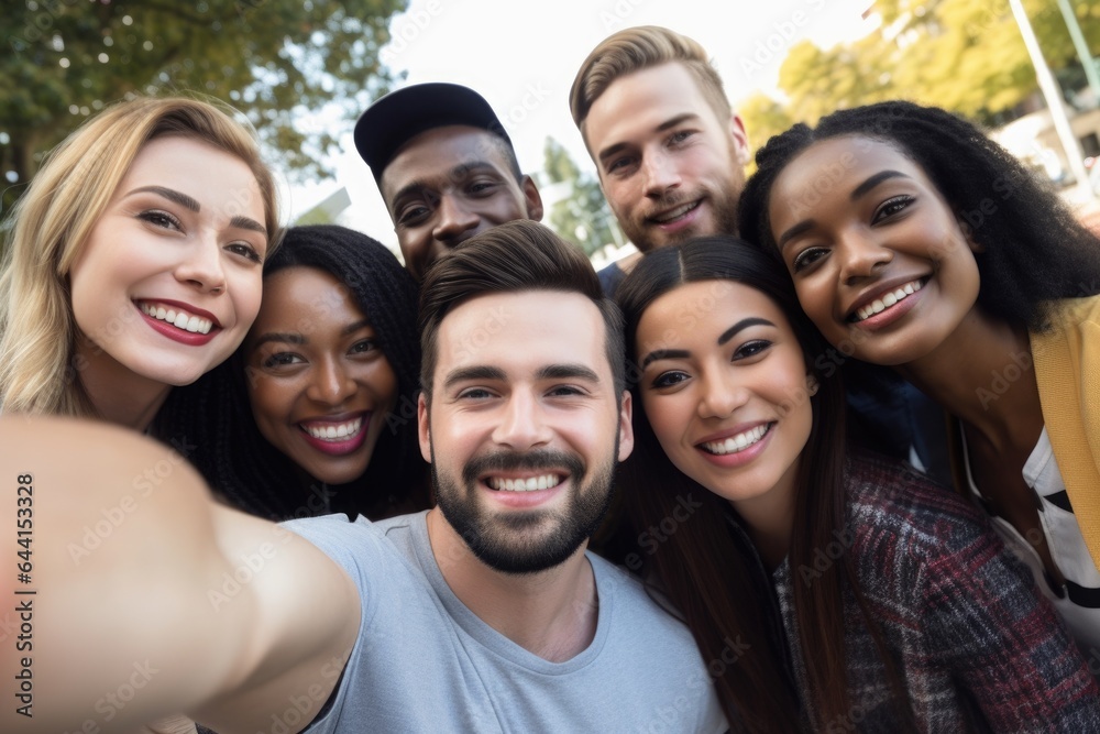 shot of a group of friends taking a selfie together in support of the people performing shot of a group of friends taking a selfie together in support of the people performing