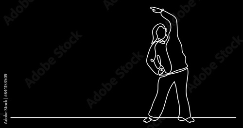 continuous line drawing vector illustration with FULLY EDITABLE STROKE of body positivity concept background