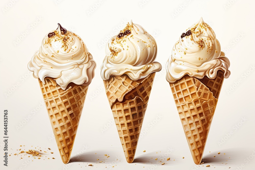 ice cream cones on a light background ice cream cones on a light background