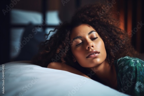 shot of a young woman relaxing in bed