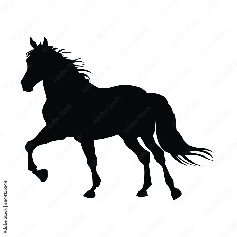 Graceful Horse Silhouette on White