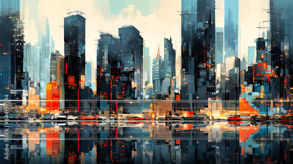 Vignettes of the abstract digital cityscape Vignettes of the abstract digital cityscape