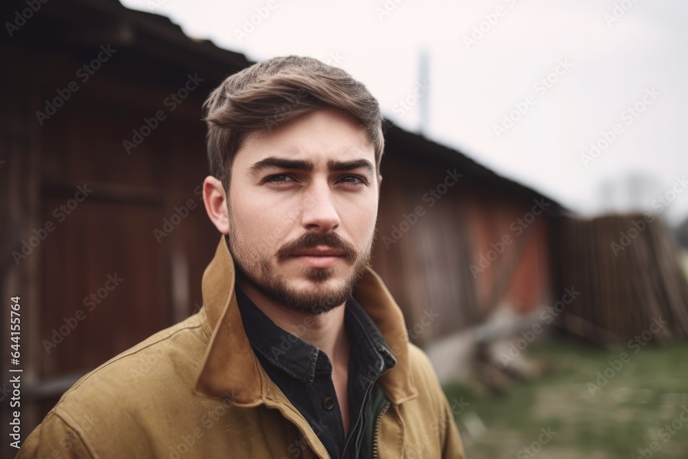 portrait of a handsome young man working as a contractor on a farm portrait of a handsome young man working as a contractor on a farm