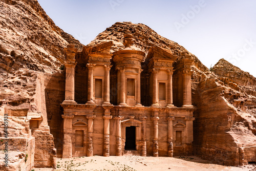 Spectacular view of The Monastery, ancient city of Petra, Jordan