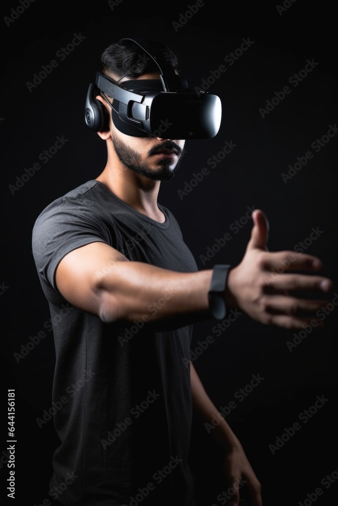 cropped shot of a man using virtual reality glasses