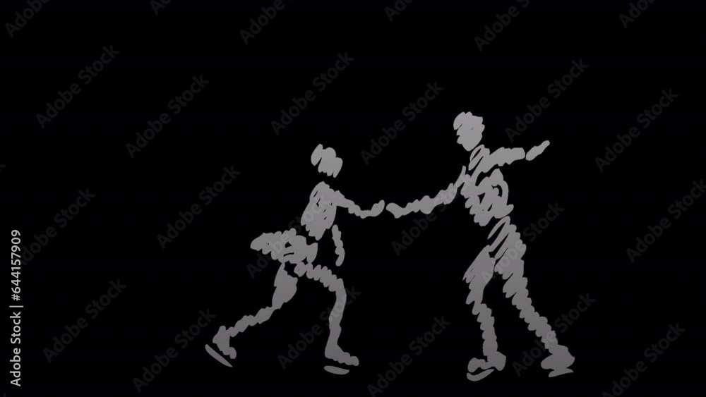 Shading of Hand drawn couple figure skating on transparent (alpha) background Shading of Hand drawn couple figure skating on transparent (alpha) background