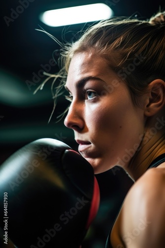 closeup shot of a female boxer training in a gym © Alfazet Chronicles