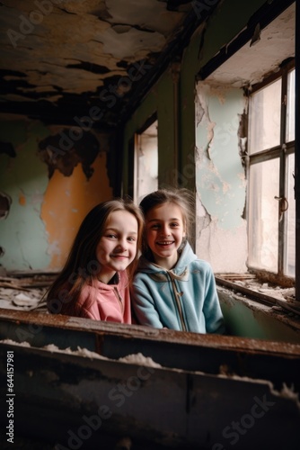 two young friends smiling while in a dilapidated building © Alfazet Chronicles