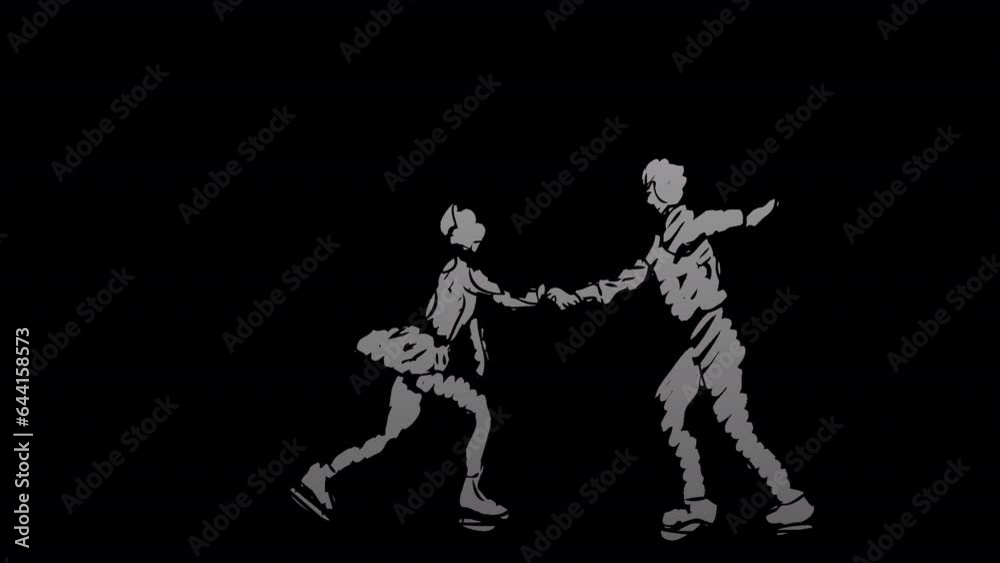 Hand drawn couple figure skating on transparent (alpha) background Hand drawn couple figure skating on transparent (alpha) background