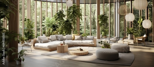 house beautiful design interior creative stylish living room in contemporary natural white and beige colour scheme home interior design living room in daylight cosy and simple ideas ai generate