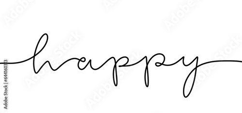 Happy One Line Lettering