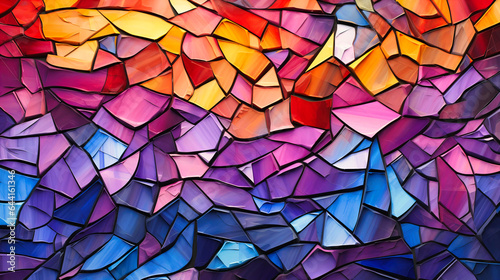 Mosaics of trapezoids painting abstract stories,