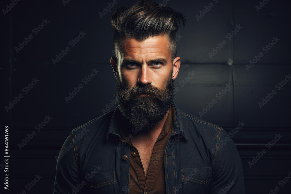 Obraz premium Generative ai collage photo of model man pop star with perfect hairstyle using new modern gel