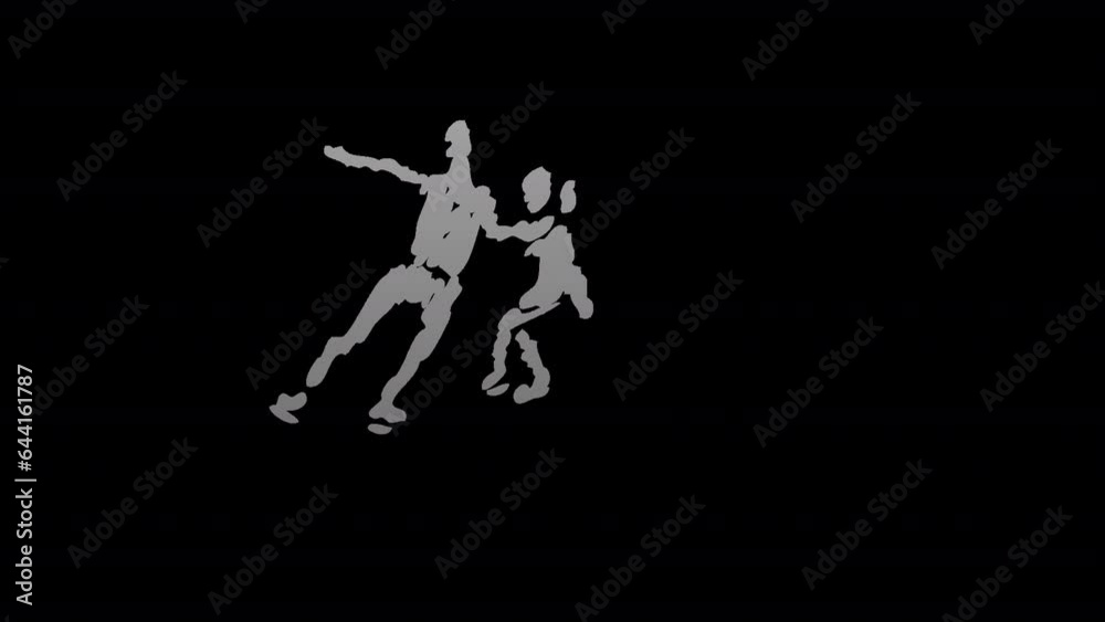 Shading of A couple figure skating with transparent (alpha) background Shading of A couple figure skating with transparent (alpha) background