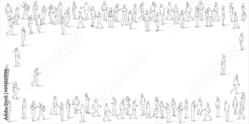 A large group of people on white background.