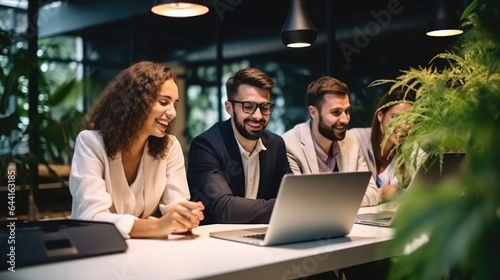 Smiling diverse business pe...