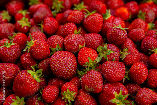 detail of red and fresh strawberies