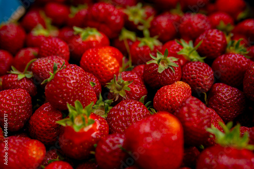 detail of red and fresh strawberies