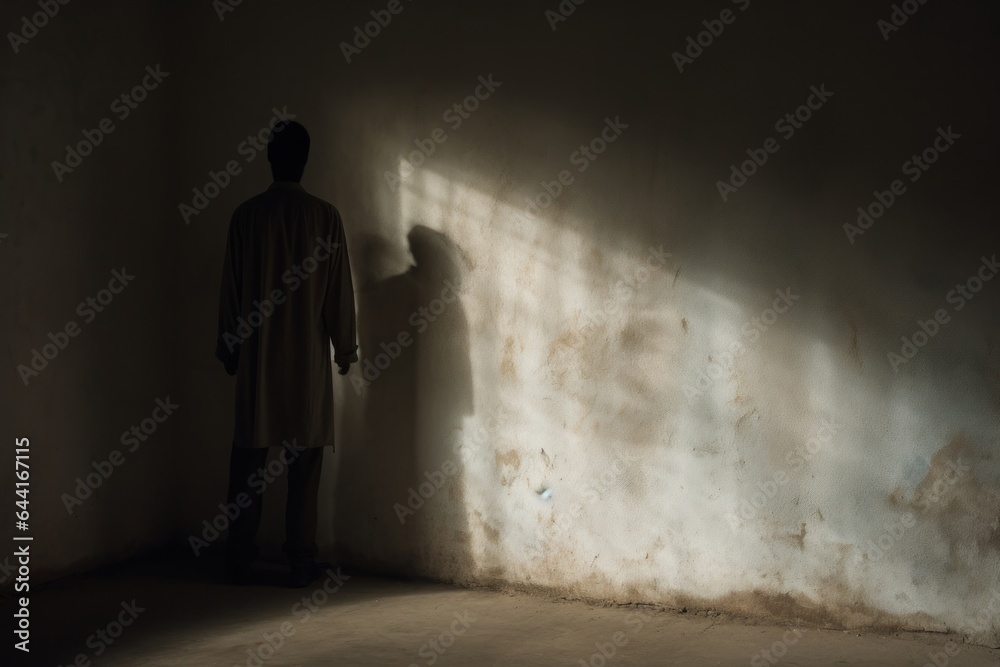 Mystical shadow on the wall. Mystical shadow on the wall.