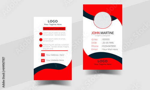 ID card template,professional corporate.Employee Id card for your company.Office Id card For employees.