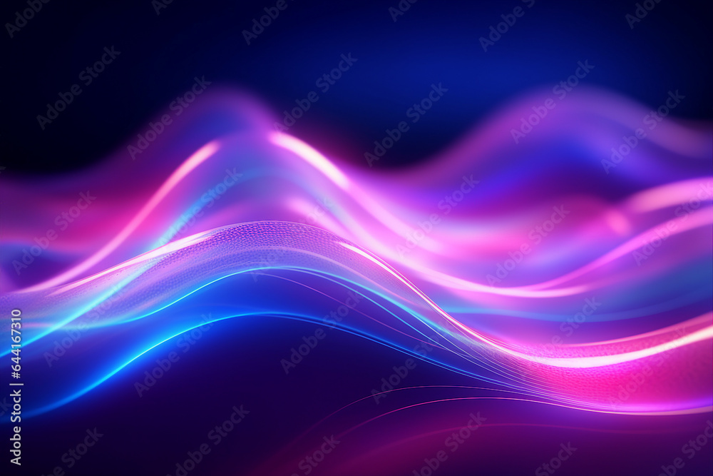 Generative ai collage image picture fast stream ultraviolet bright neon rays flowing