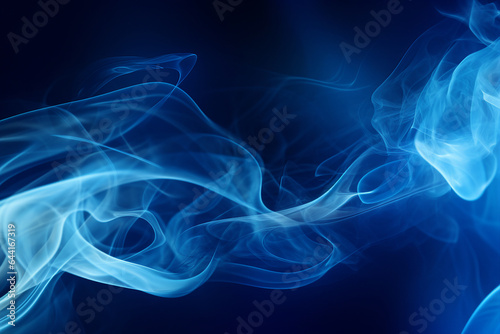 Generative ai collage image picture of blue fog mist air flying illuminated by vivid neon filter