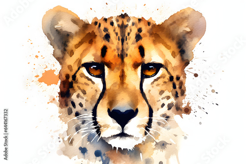 cheetah in watercolor style Made with Generative AI