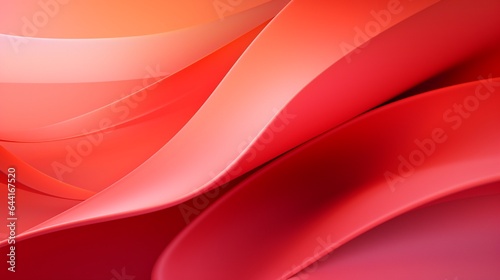Abstract colored macro background  created with curved red paper sheets. Curved lines and shapes and soft vivid colors.