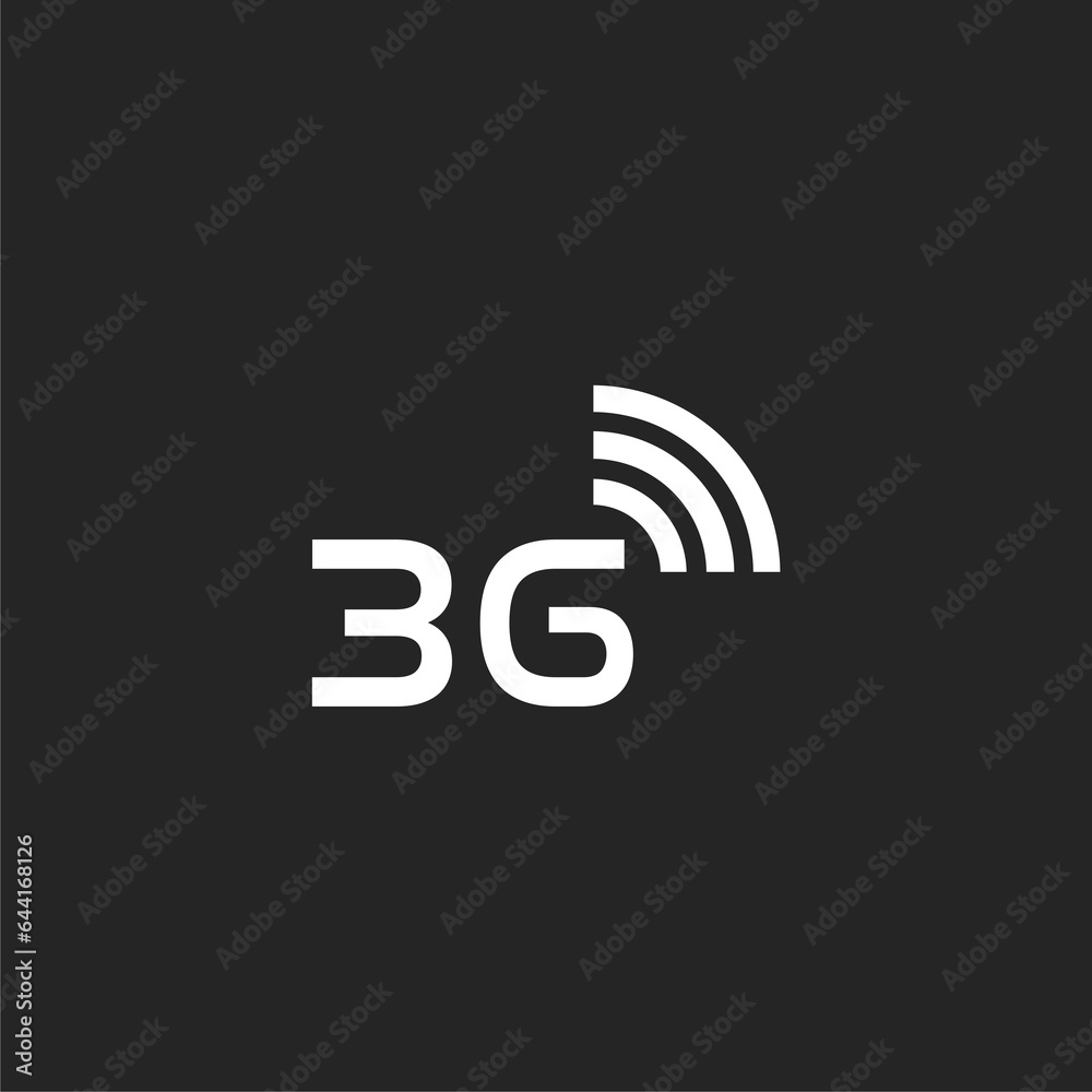 3g network technology icon isolated on black background 3g network technology icon isolated on black background