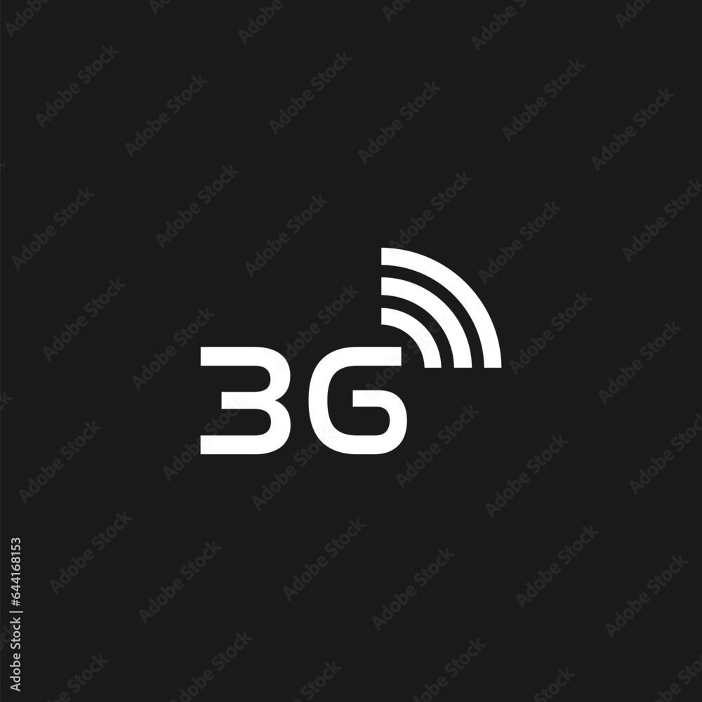 3g network technology icon isolated on black background 3g network technology icon isolated on black background