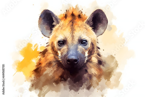 hyena in watercolor style Made with Generative AI