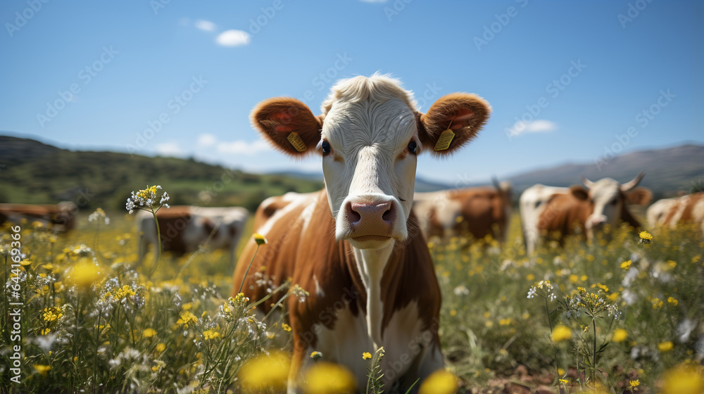 Cow portrait. Generative Ai