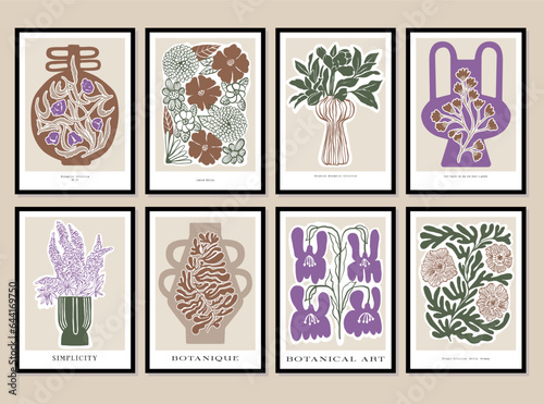 Bohemian collection of botanical illustrations for wall art gallery