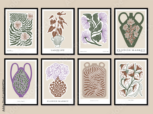 Bohemian collection of botanical illustrations for wall art gallery