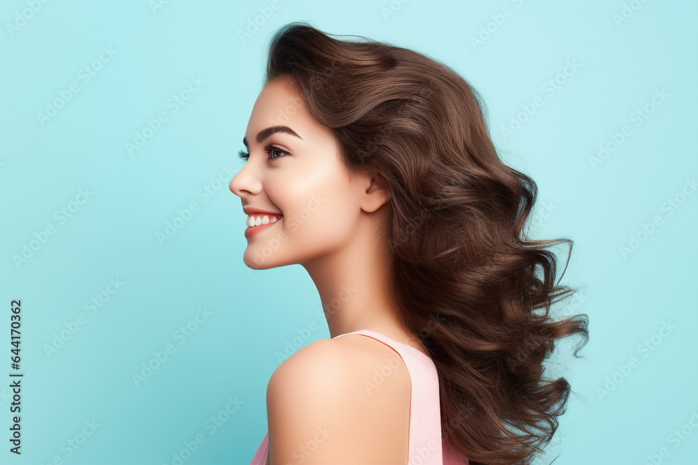 Generative AI portrait of amazing fashion model brunette girl advertisement banner Generative AI portrait of amazing fashion model brunette girl advertisement banner