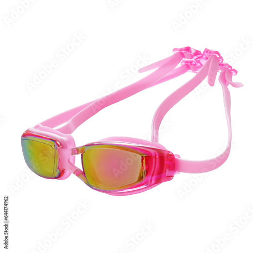 Canvastavla Pink glasses for swimming isolated on transparent background