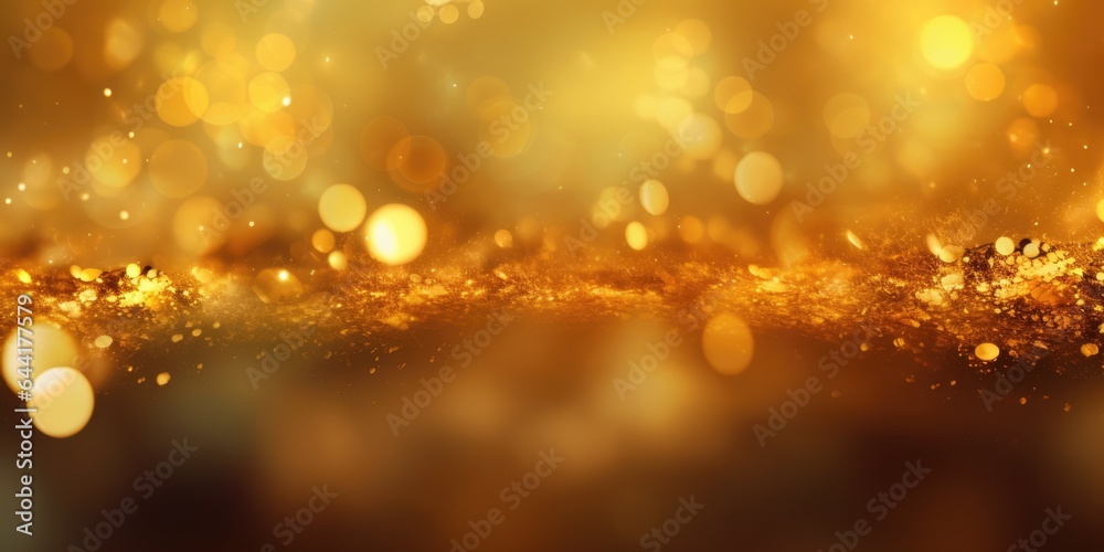 A gold abstract bokeh background. Generative AI image AIG30.