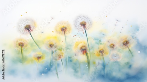 Dandelions blowing in the wind