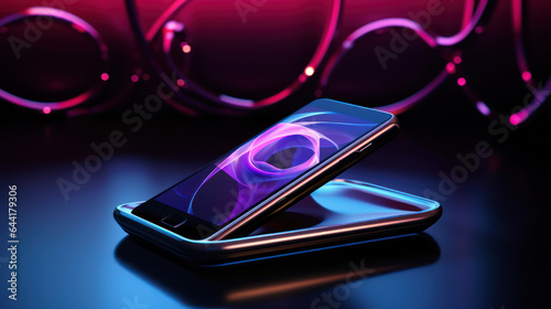 Obraz na płótnie Futuristic Smart Cellphone, Generative AI w salonie