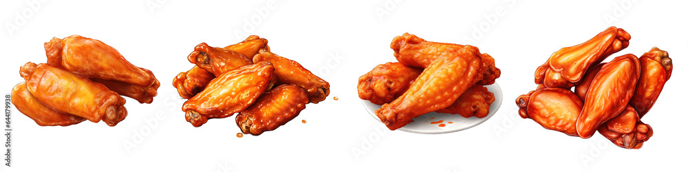 Chicken Wings clipart collection, vector, icons isolated on transparent