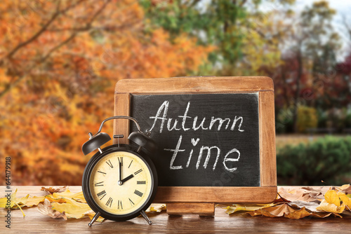 Alarm clock, chalkboard wit...