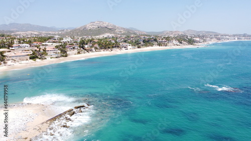 photography with drone of yachts in santa maria beach cabo san lucas california mexico © mario